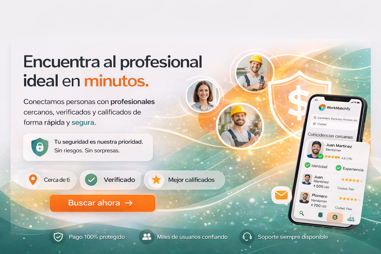 WorkMatchfy - Encuentra al profesional ideal en minutos: profesionales cercanos, verificados y mejor calificados en Chile
